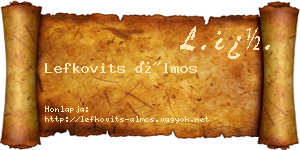 Lefkovits Álmos névjegykártya
