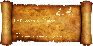 Lefkovits Álmos névjegykártya